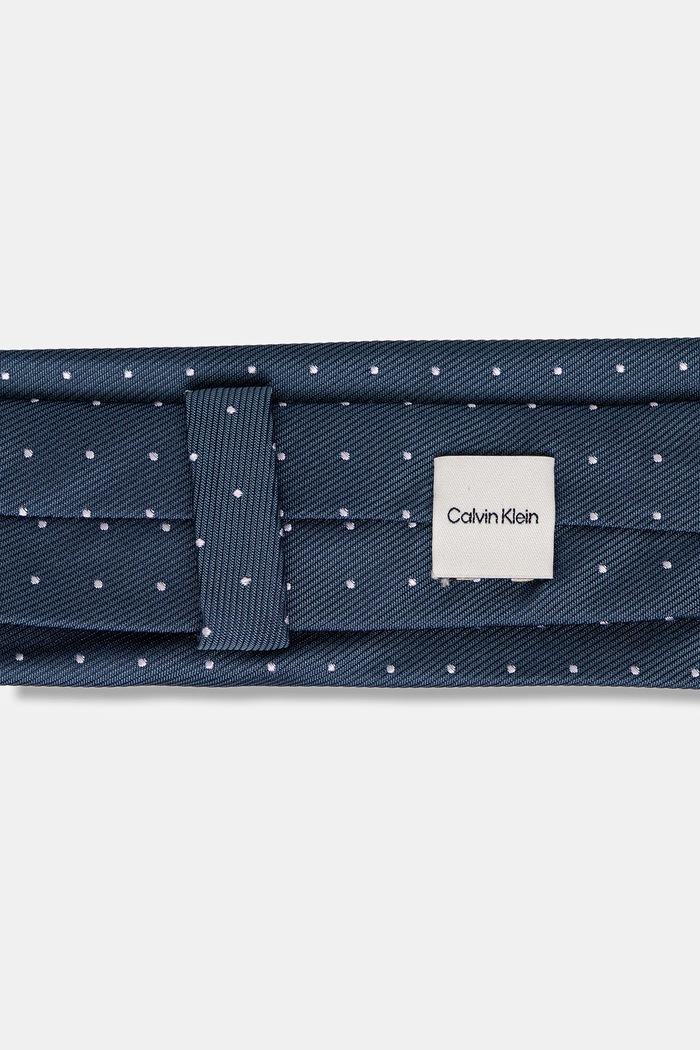 Calvin Klein krawat męski z dodatkiem jedwabiu CK2111E005 granatowy SS26