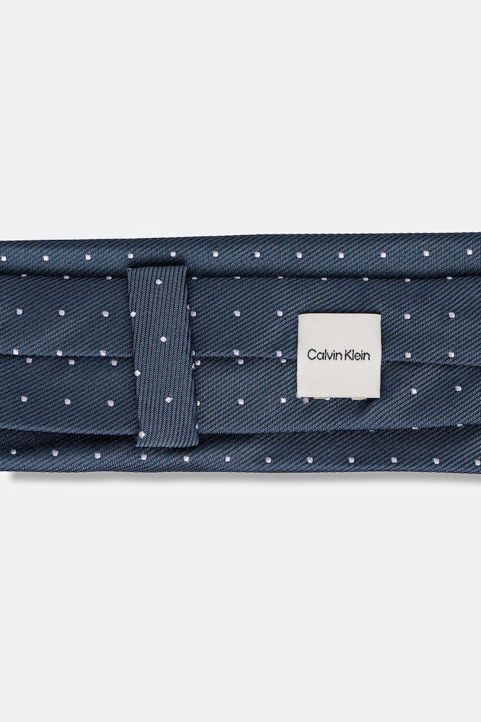 Calvin Klein krawat męski z dodatkiem jedwabiu CK2111E005 granatowy SS26