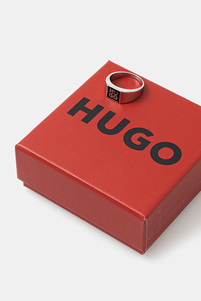 Accesorii HUGO inel E-STACKEDLOGO2-RIN 50544511 negru