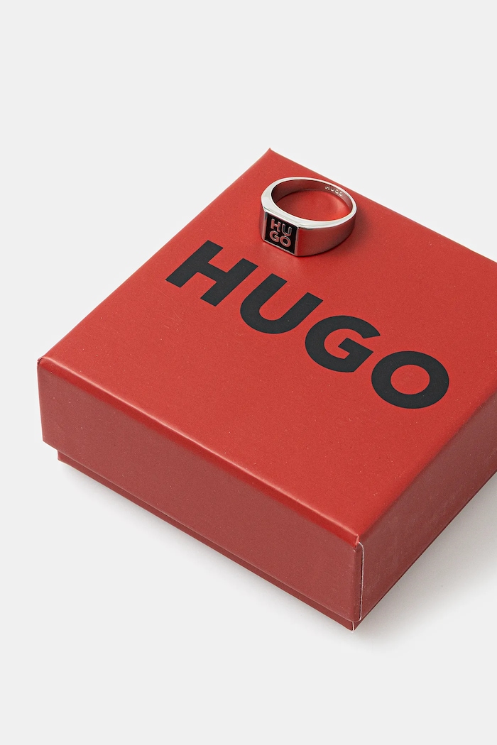 Accesorii HUGO inel E-STACKEDLOGO2-RIN 50544511 negru