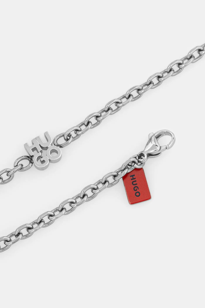 HUGO Brățară E-STACKEDLOGO-BRA 50544512 argintiu AW25
