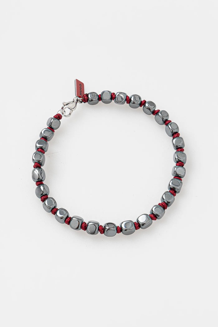 HUGO brățară E-CUBESCORD2-BRA Gift Box burgundia 50544514