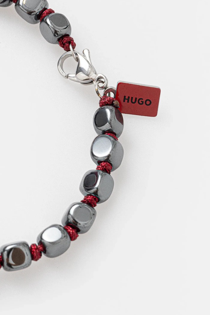 HUGO brățară E-CUBESCORD2-BRA 50544514 burgundia AW25