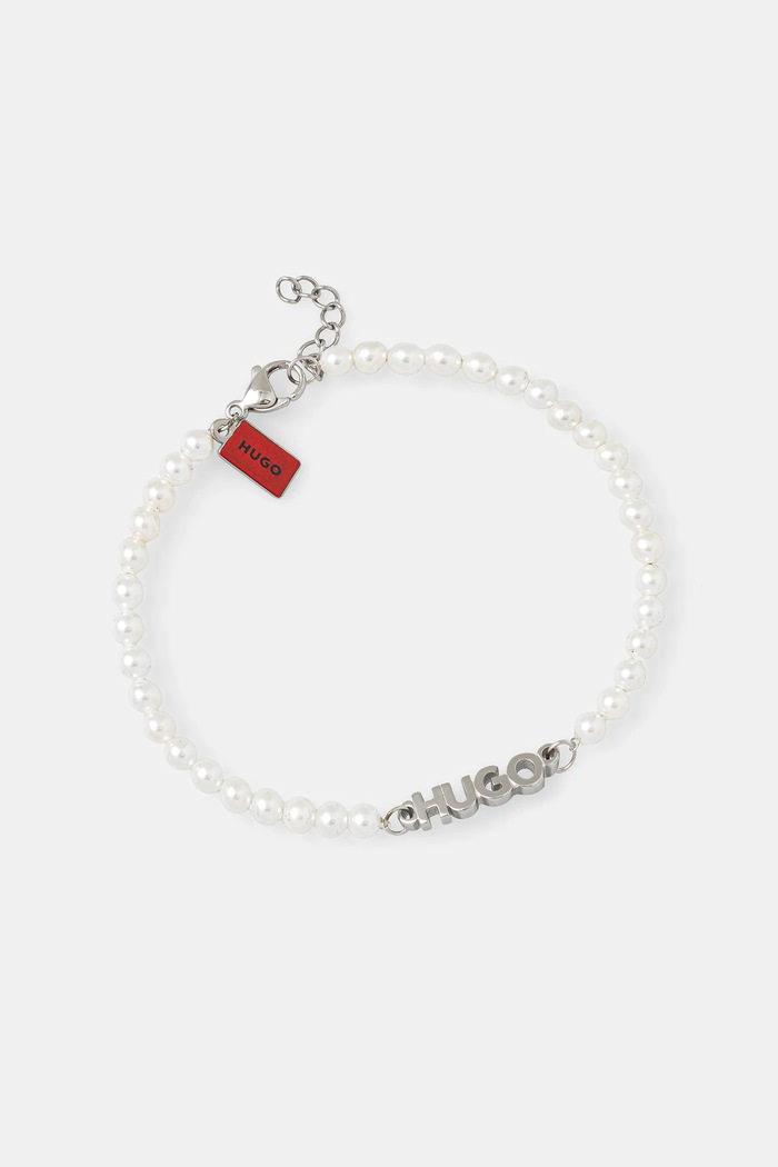 HUGO Brățară E-SMALLPEARL-BRA alb 50544521