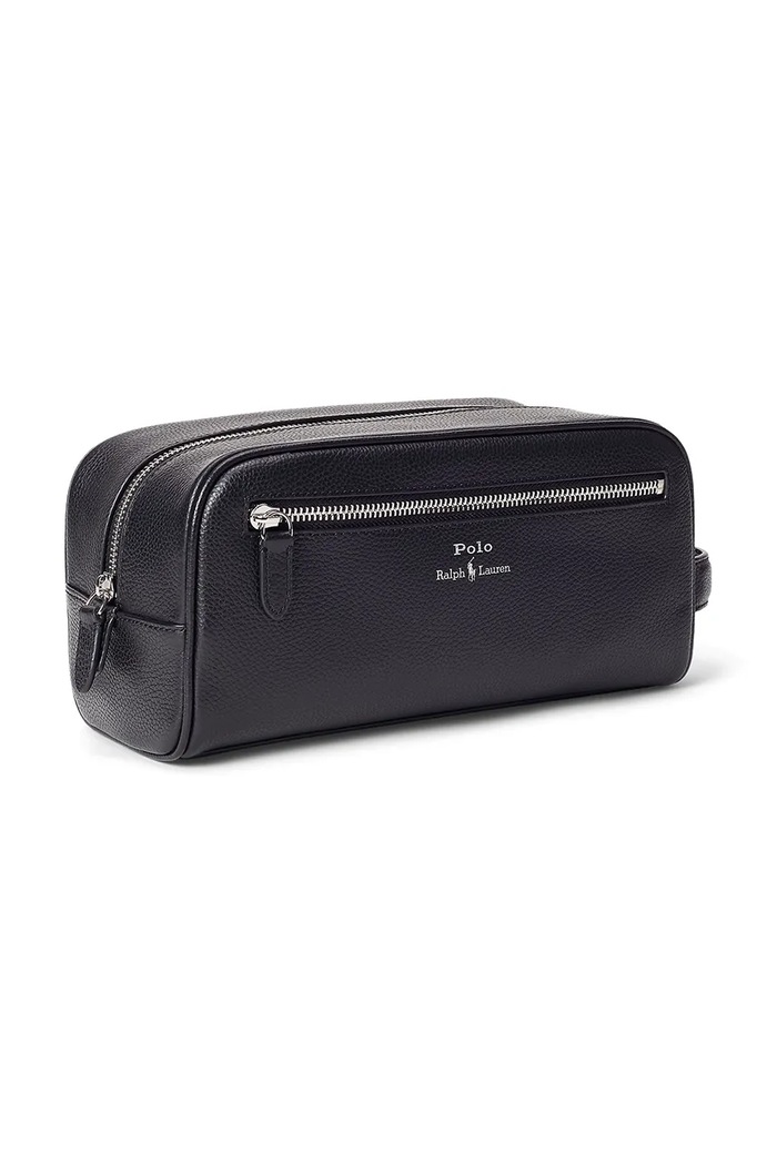 Usnjena kozmetična torbica Polo Ralph Lauren 405966737 črna SS26