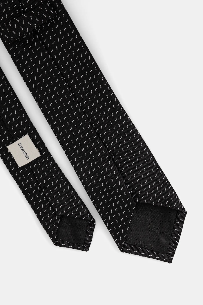 Calvin Klein kravata pánska s hodvábom CK2111E004 čierna SS26