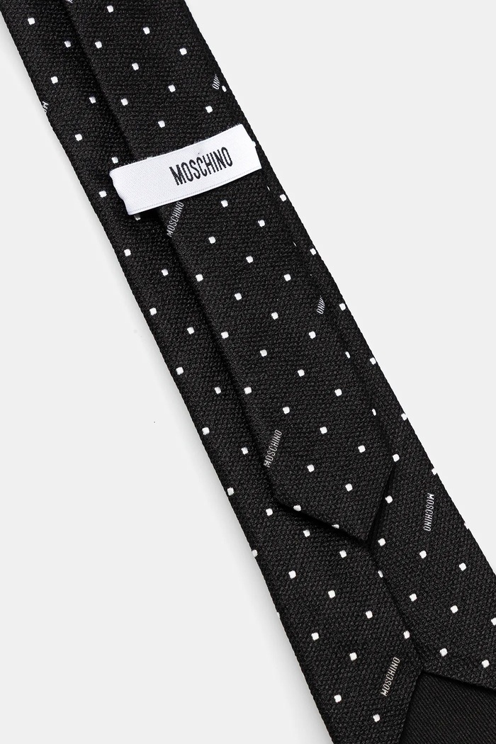 Moschino cravată de mătase M5513.55058 negru AW25
