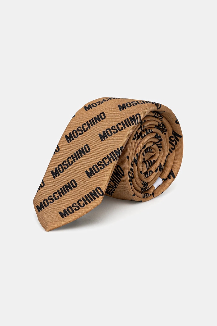 Μεταξωτή γραβάτα Moschino μπεζ M5863.55009