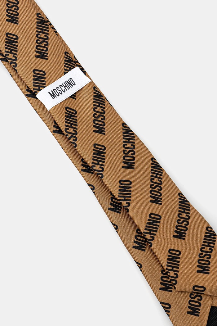 Μεταξωτή γραβάτα Moschino M5863.55009 μπεζ AW25