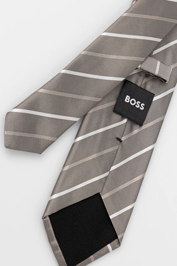 BOSS cravatta con seta H-TIE CM 7.5 253 50550914 grigio AW25