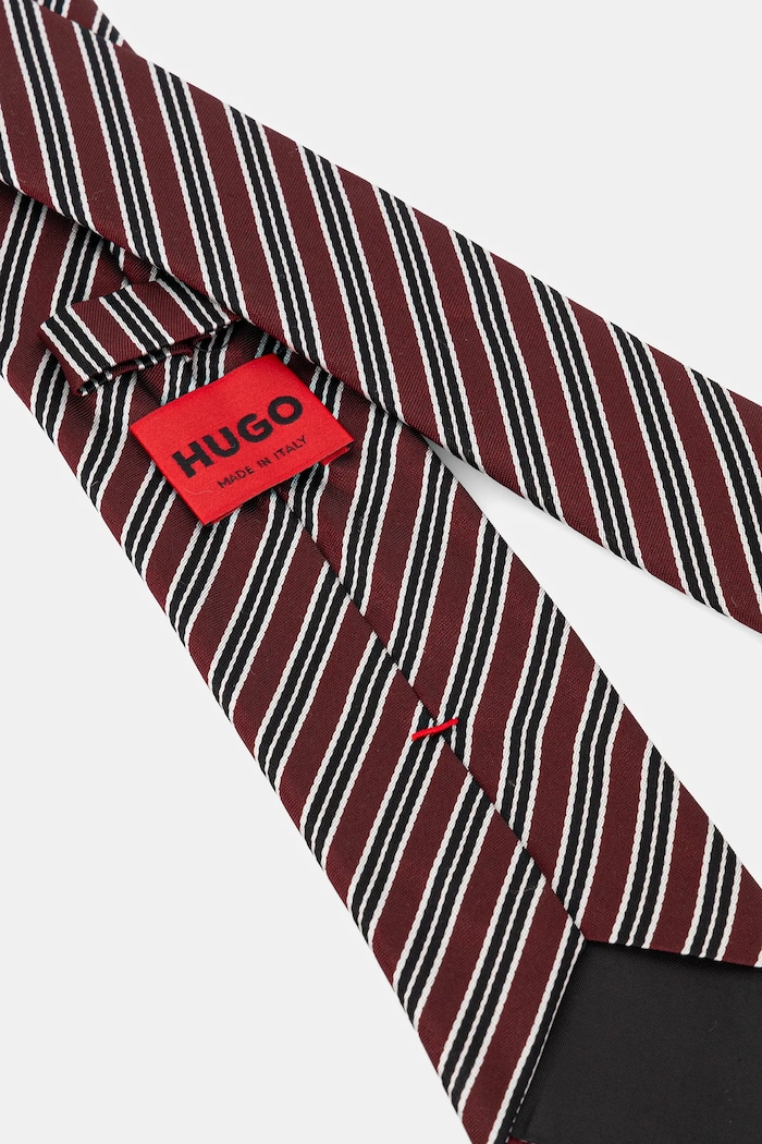 Kravata s hedvábím HUGO Tie 6 cm 50551722 burgundské AW25