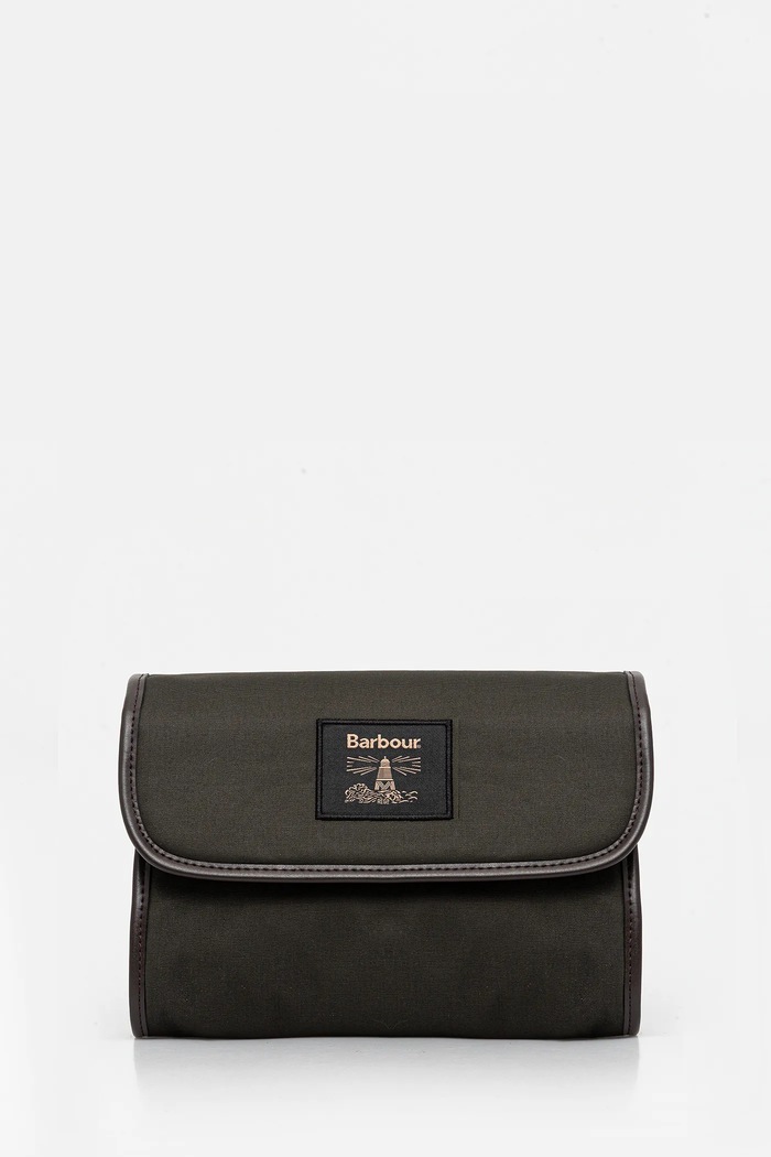 Kozmetická taška Barbour nášivka zelená MAC0398
