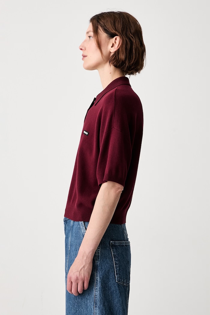 Rotate pulover din lână merino pentru femei 1143042734 burgundia AW25