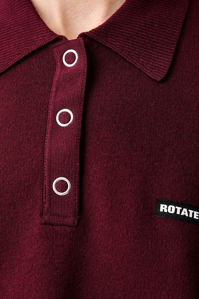 Rotate pulover din lână merino pentru femei 1143042734 burgundia