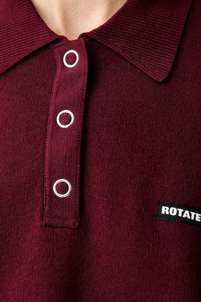 Rotate pulover din lână merino pentru femei 1143042734 burgundia