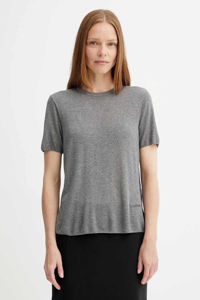 Tričko Calvin Klein jednofarebný sivá LV044A307G