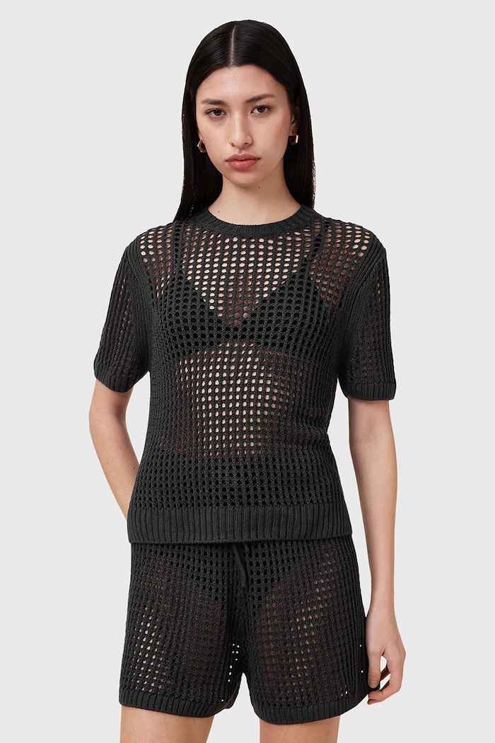 AllSaints bluză PALOMA uni negru W045KC