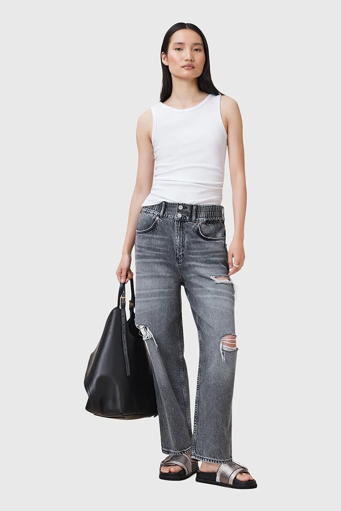 AllSaints top dámsky bavlnený s elastanom KATARINA W192JC biela