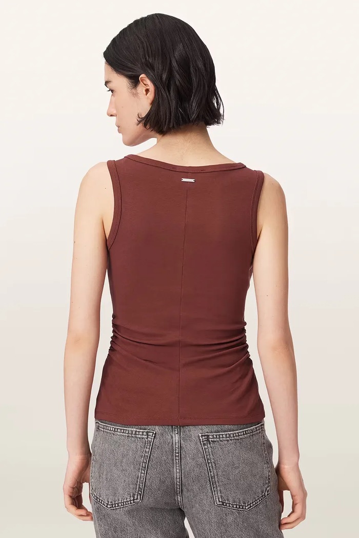 AllSaints Top damski bawełniany z elastanem KATARINA W192JC czerwony AA00