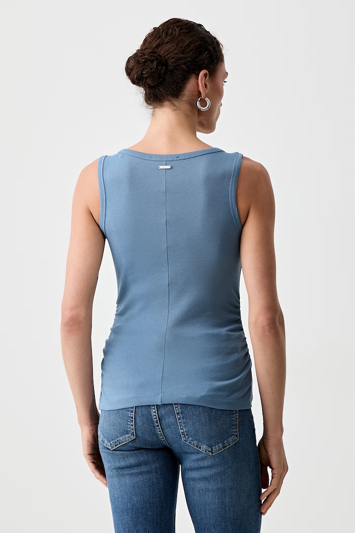 Îmbrăcăminte AllSaints top pentru femei din bumbac cu elastan KATARINA W192JC albastru