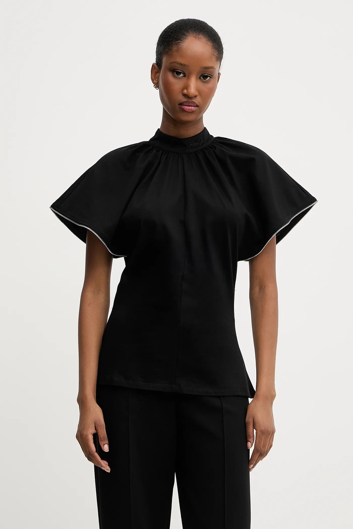 Karl Lagerfeld t-shirt bawełniany bawełna czarny A3W17012