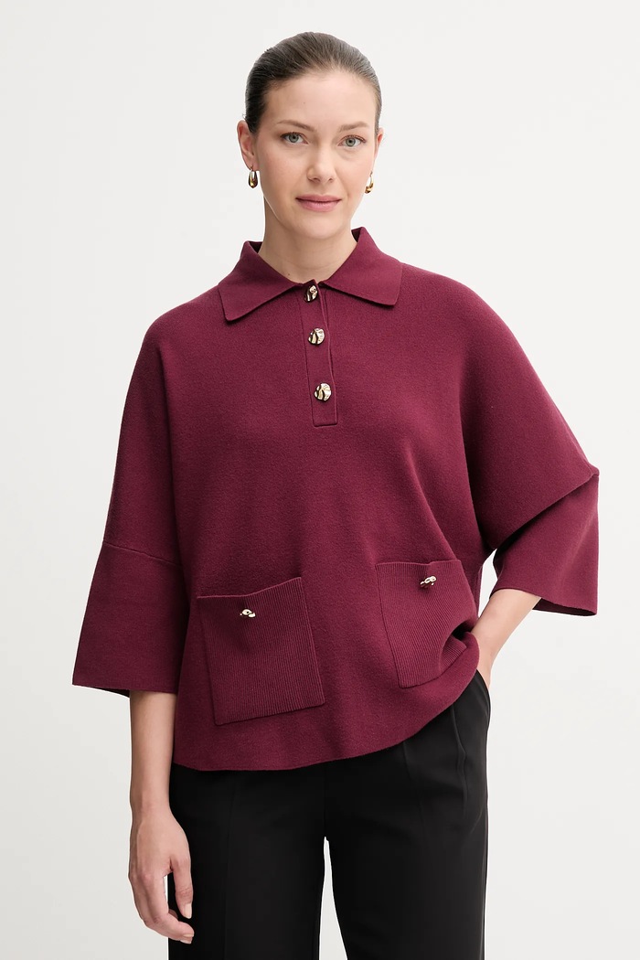 Joseph Ribkoff pulover grosime medie burgundia 253962