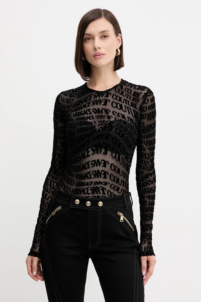 Κορμάκι Versace Jeans Couture με ελαστάν μαύρο 79HAM221.JS490