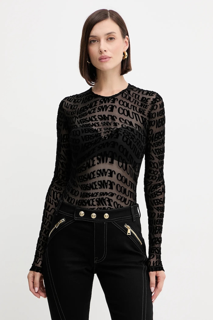 Κορμάκι Versace Jeans Couture με ελαστάν μαύρο 79HAM221.JS490