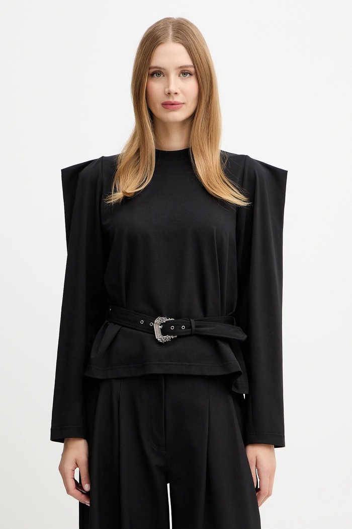 Versace Jeans Couture hosszú ujjú sima fekete 79HAH600.J0089