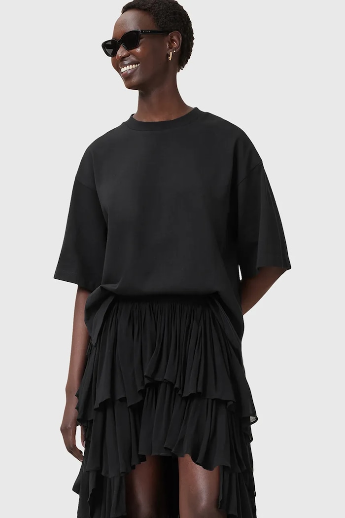 Βαμβακερό μπλουζάκι AllSaints AMELIE AllSaints μαύρο W224JC