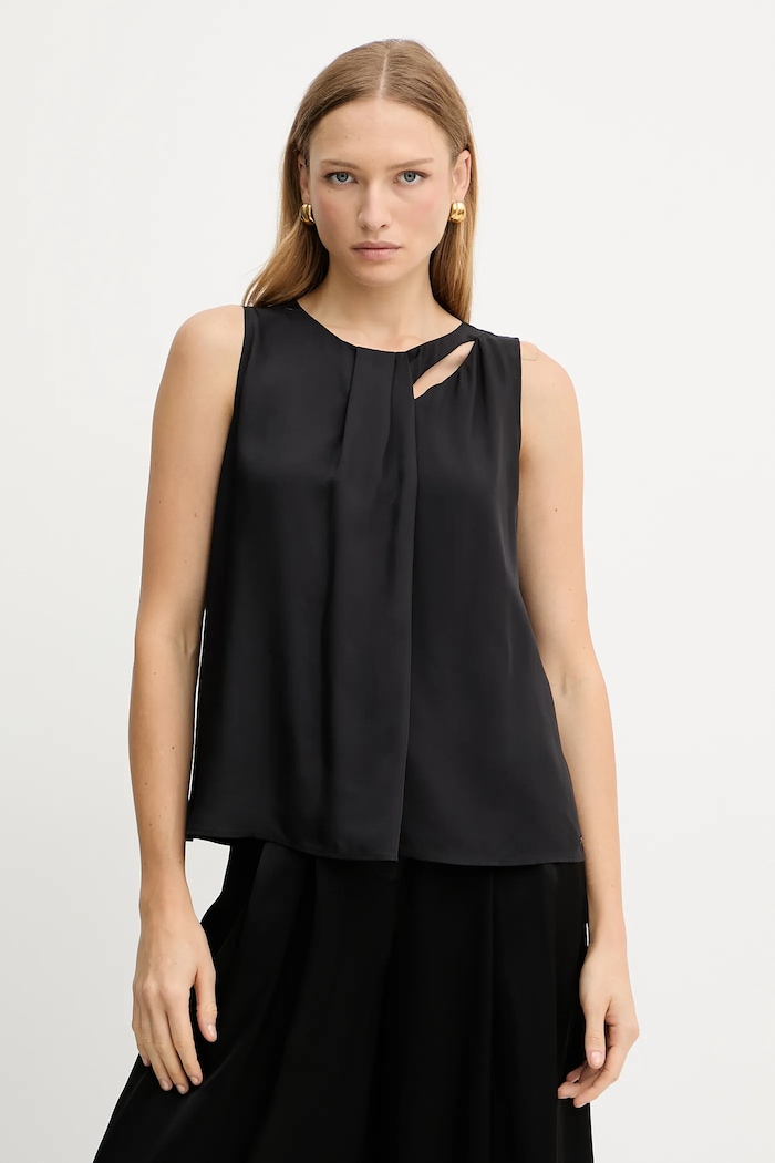 Blúzka Armani Exchange jednofarebný čierna XW001026.AF16122
