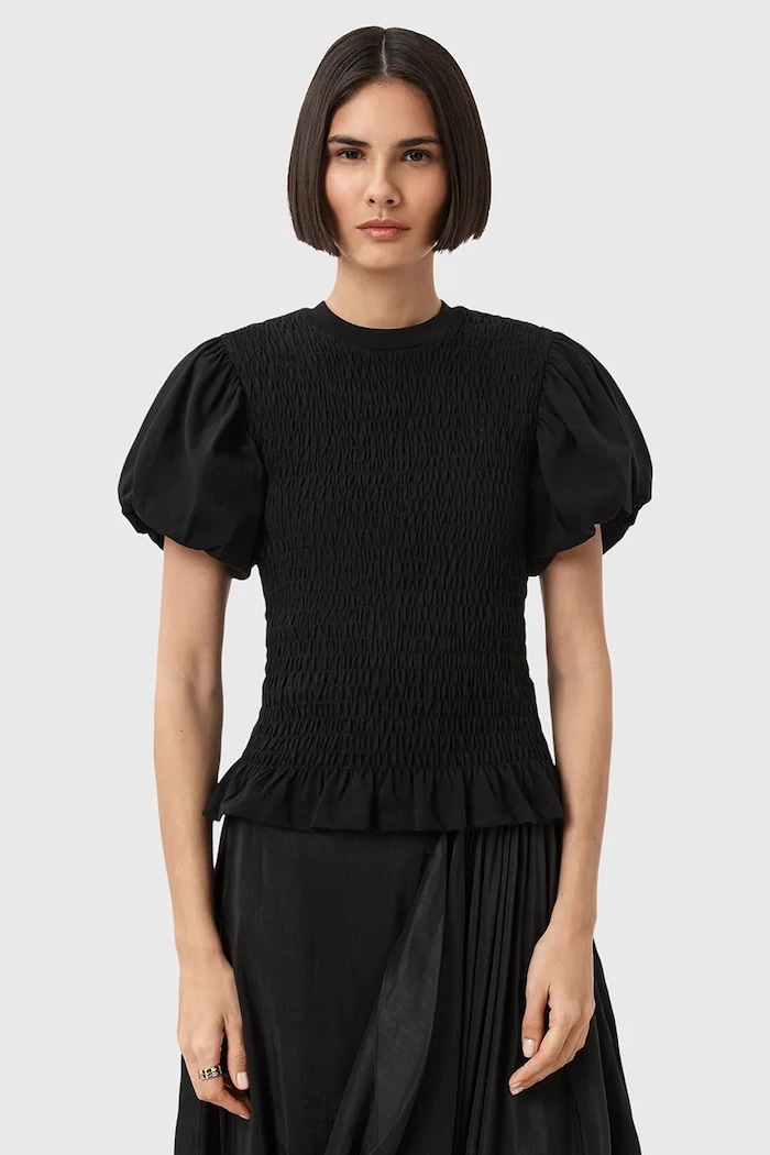 Îmbrăcăminte AllSaints bluză DAEL W013JD negru