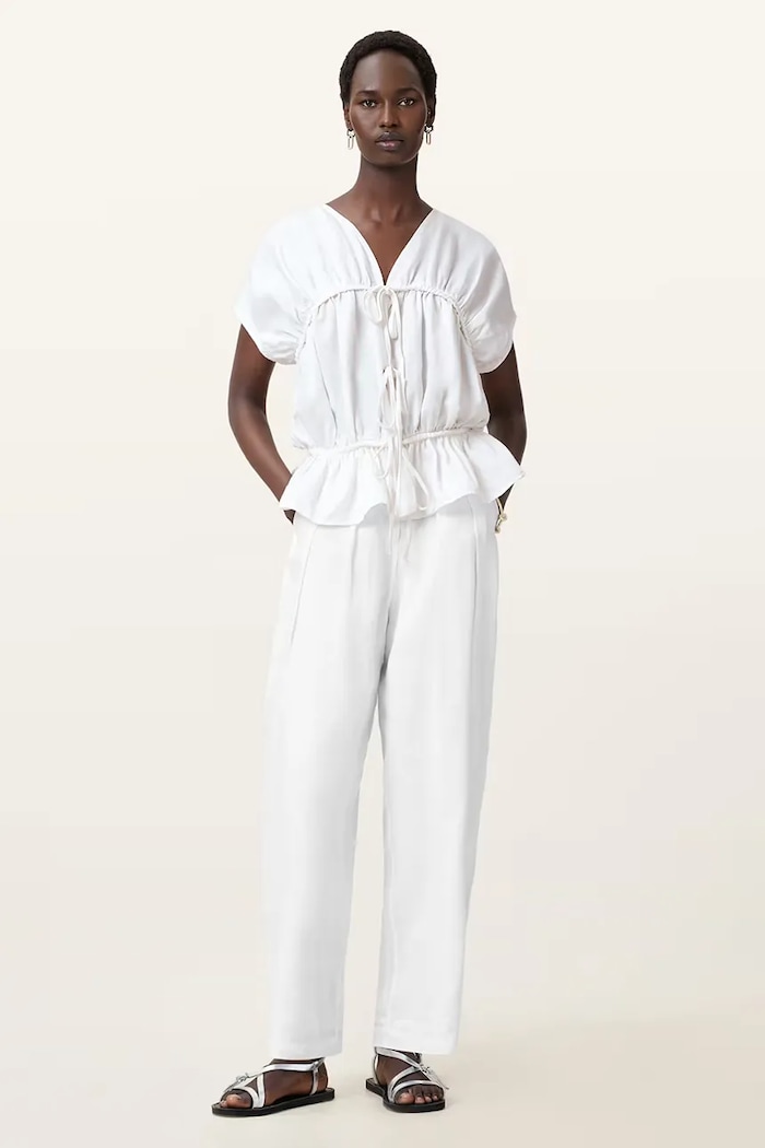 Majica AllSaints REMY bela W105PC