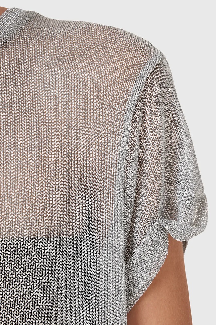Odzież AllSaints bluzka THEA W207JC srebrny