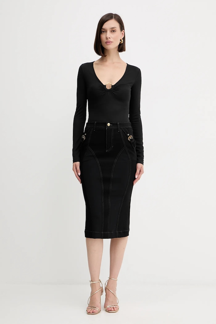 Tričko s dlhým rukávom Just Cavalli 79PAH638.J0253 čierna AW25