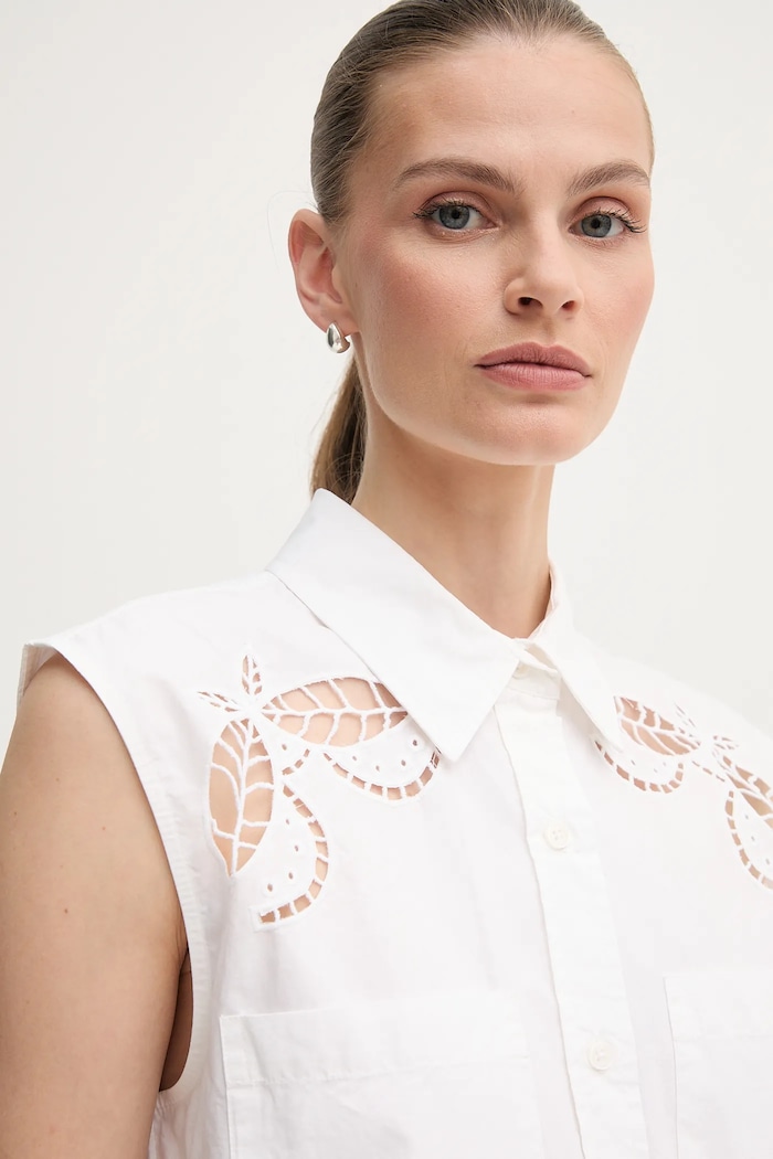 Βαμβακερό πουκάμισο Dkny λευκό P5DM0B45