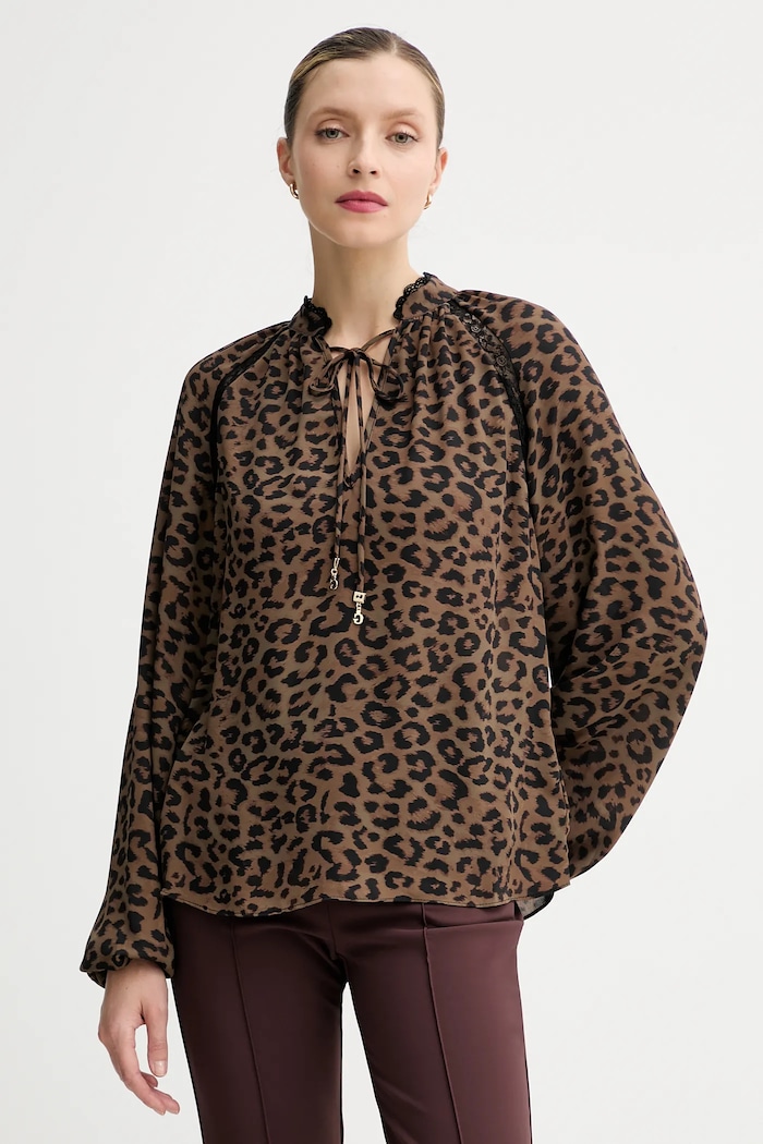 Блуза Guess NEW JOSETTE животински кафяв W5BH74.WGLA2