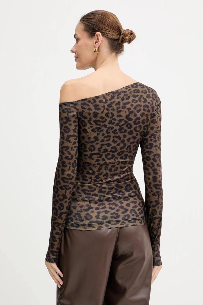 Oblečení Guess Tričko s dlouhým rukávem Guess ANITA W5BP08.K1492 hnědá