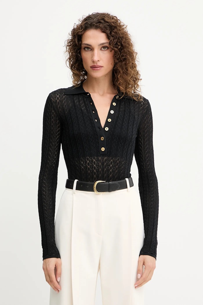 Body Elisabetta Franchi slim čierna BK66T51E3