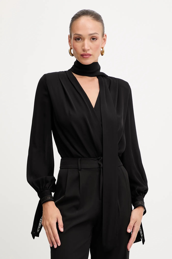 Body Elisabetta Franchi hladký černá CB00651E3