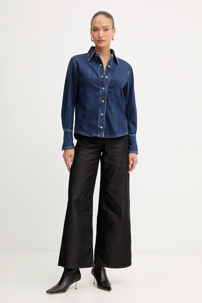 BOSS Orange koszula jeansowa C_SHIRT LS 50553905 niebieski AW25