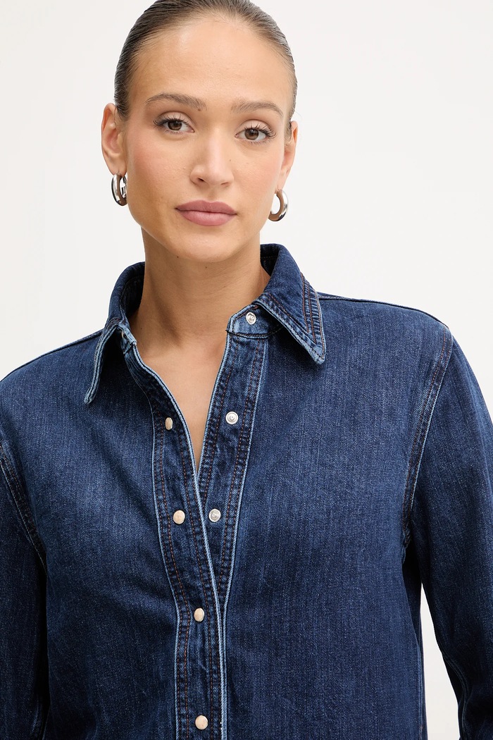 BOSS Orange koszula jeansowa C_SHIRT LS niebieski 50553905