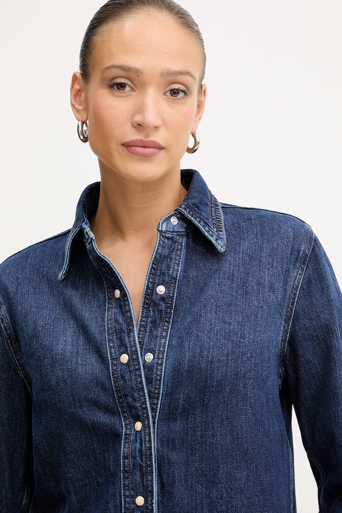 BOSS Orange koszula jeansowa C_SHIRT LS niebieski 50553905