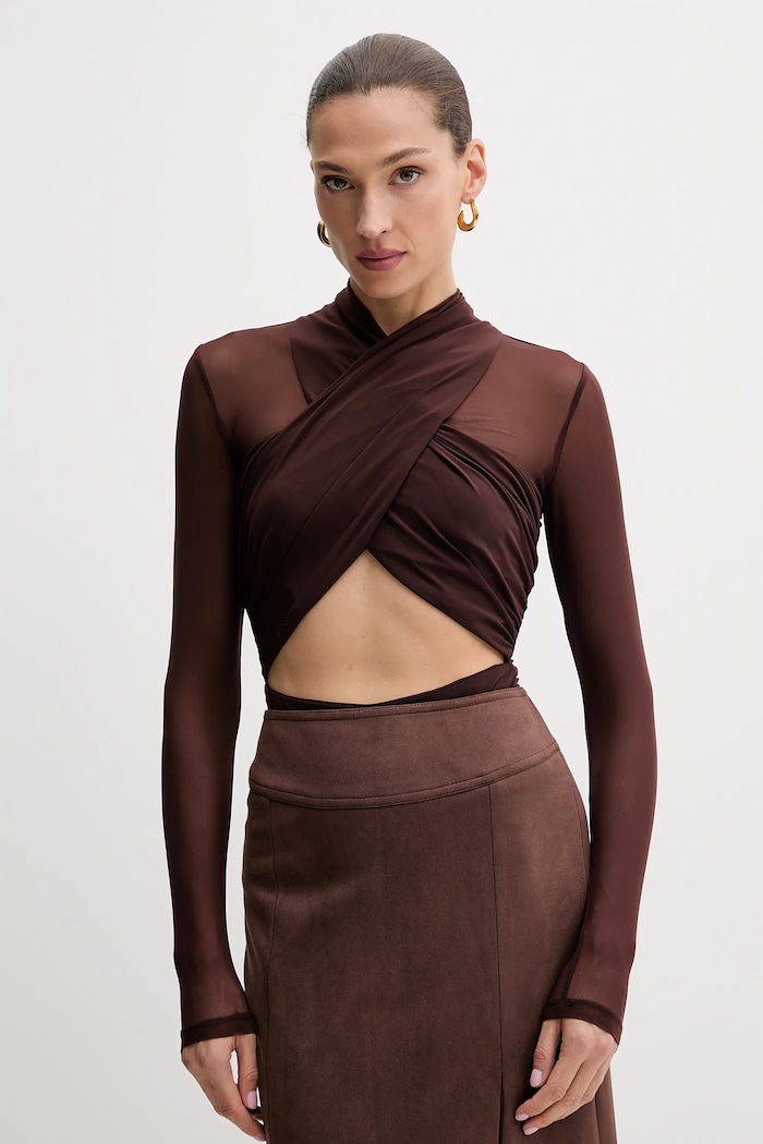 Body Bardot Z elastanom rjava 60050TB
