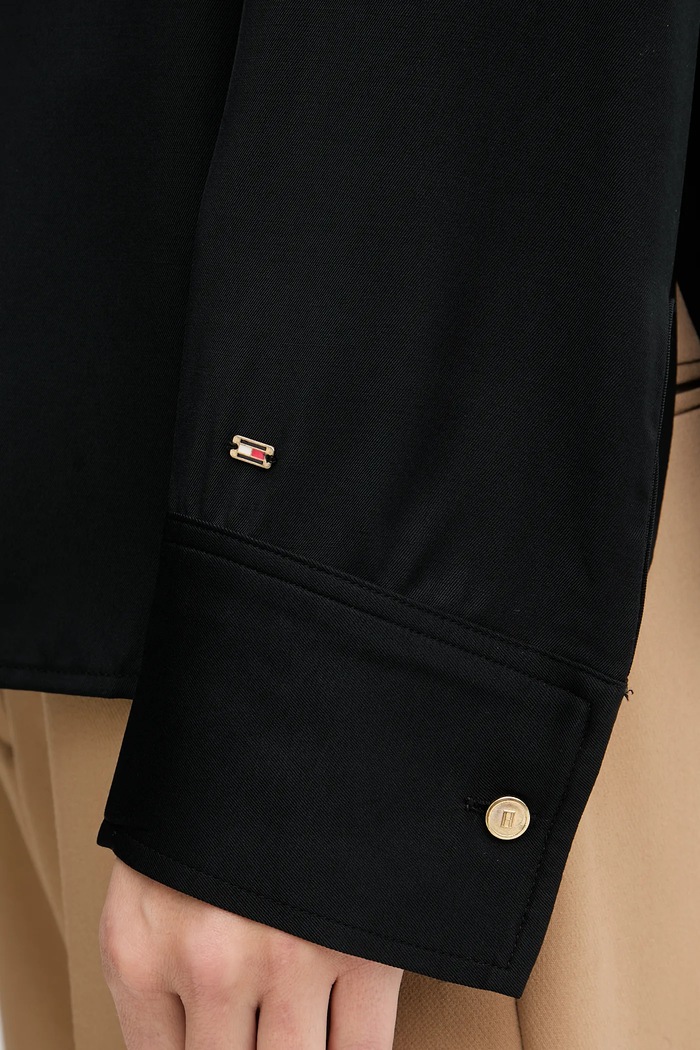 Μπλουζάκι Tommy Hilfiger WW0WW47339 μαύρο