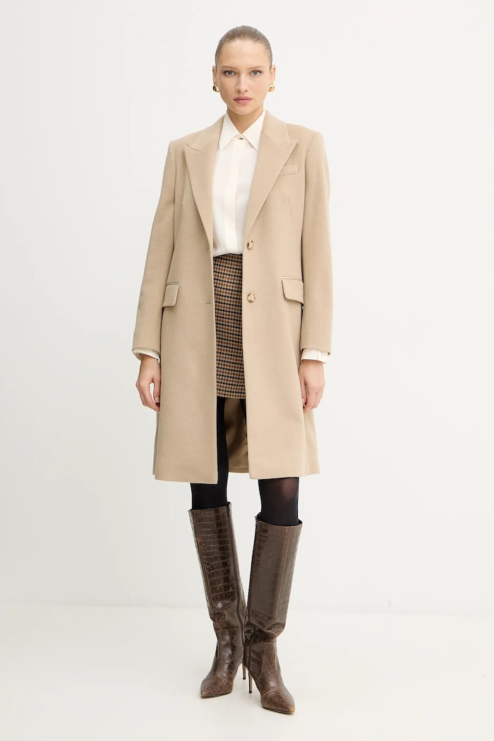 BOSS selyem ing 50551961 bézs AW25