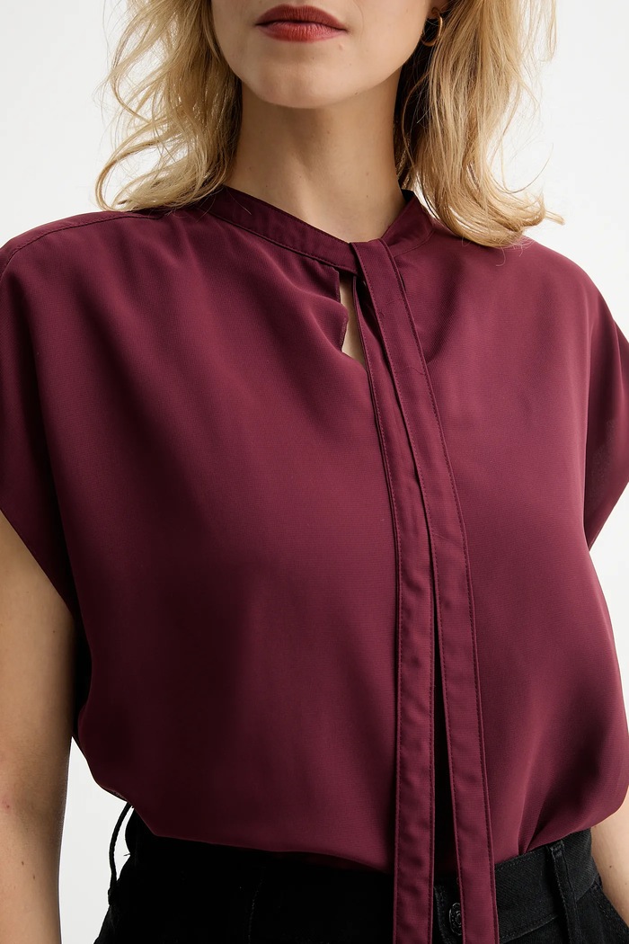 Calvin Klein bluză LV044D134G burgundia