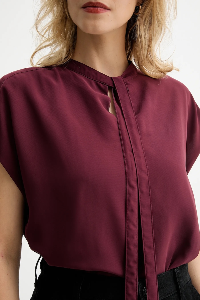 Calvin Klein bluză LV044D134G burgundia