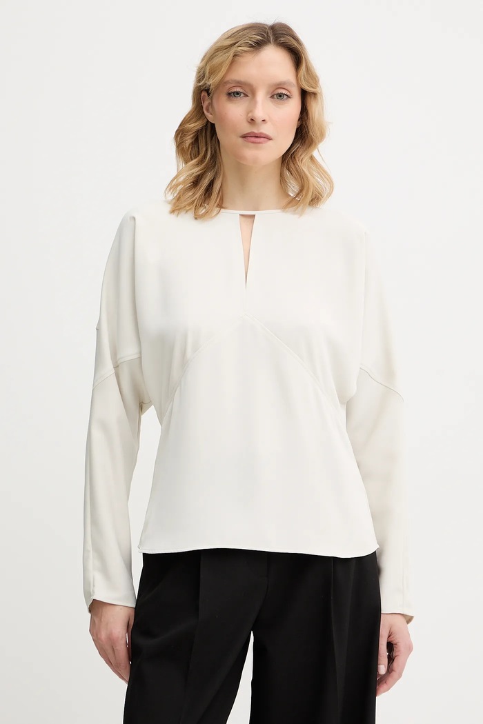 Halenka Calvin Klein hladký béžová LV044D176G