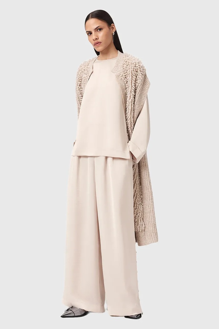 Μπλουζάκι AllSaints LEANNE W019PD μπεζ